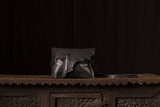 Black Leather Bag with Brass colored Studs