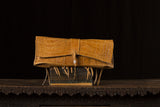 Tan Alligator Clutch w/Fringe and African Beads