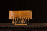 Tan Alligator Clutch w/Fringe and African Beads